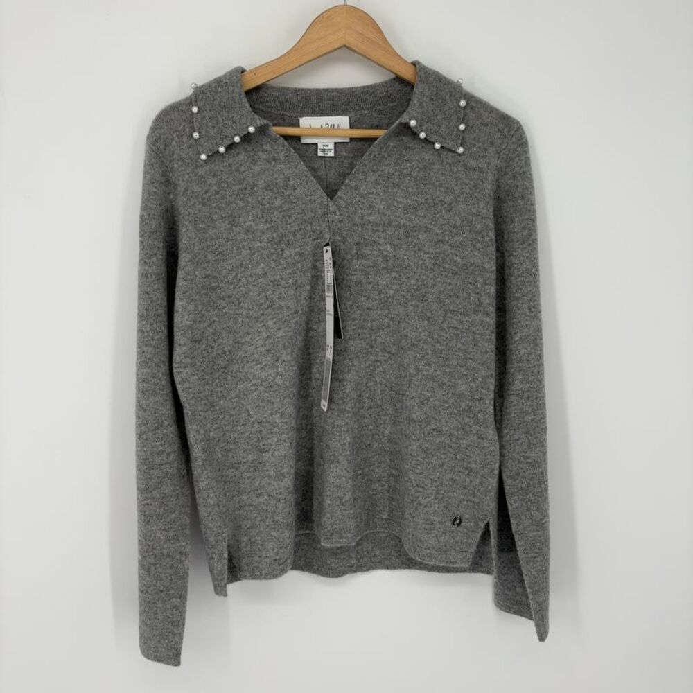 Joseph Ribkoff Cashmere Embellished-Collar Top